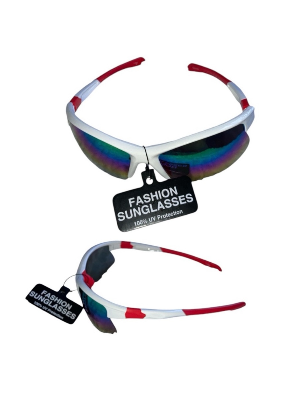 Sports Wrap Semi Rim Rainbow Fashion Sunglasses